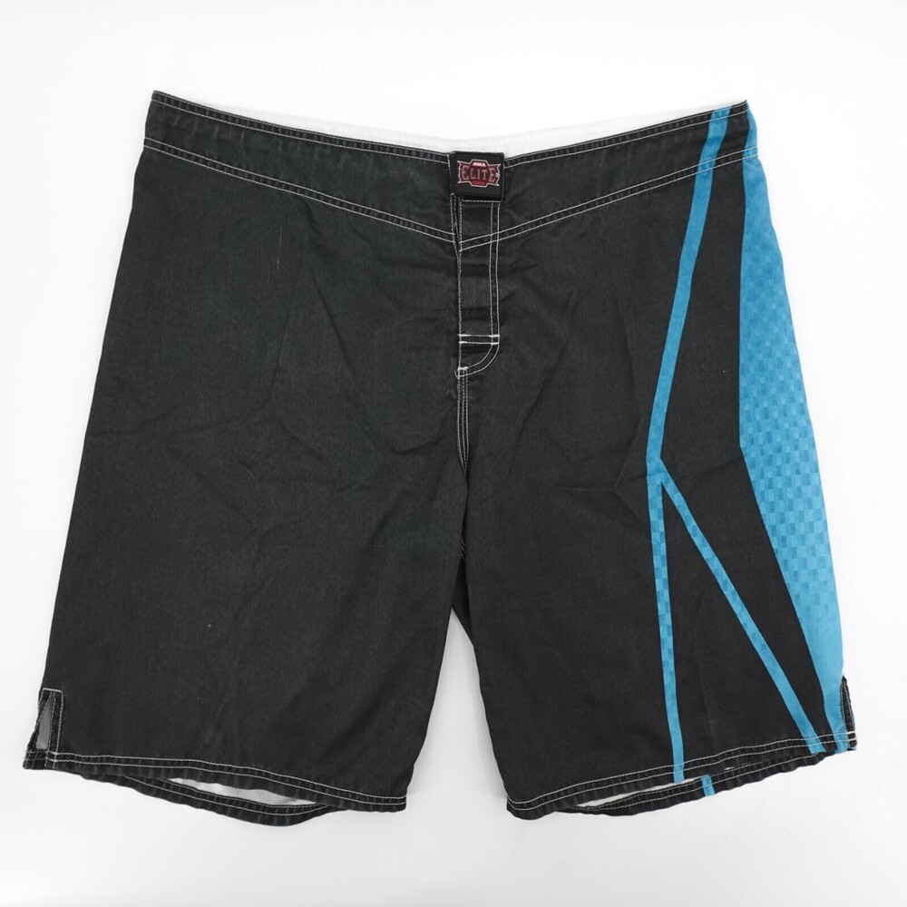 MMA Elite Shorts Mens Extra Large Black Blue Brazilian Jiu Jitsu Fighting